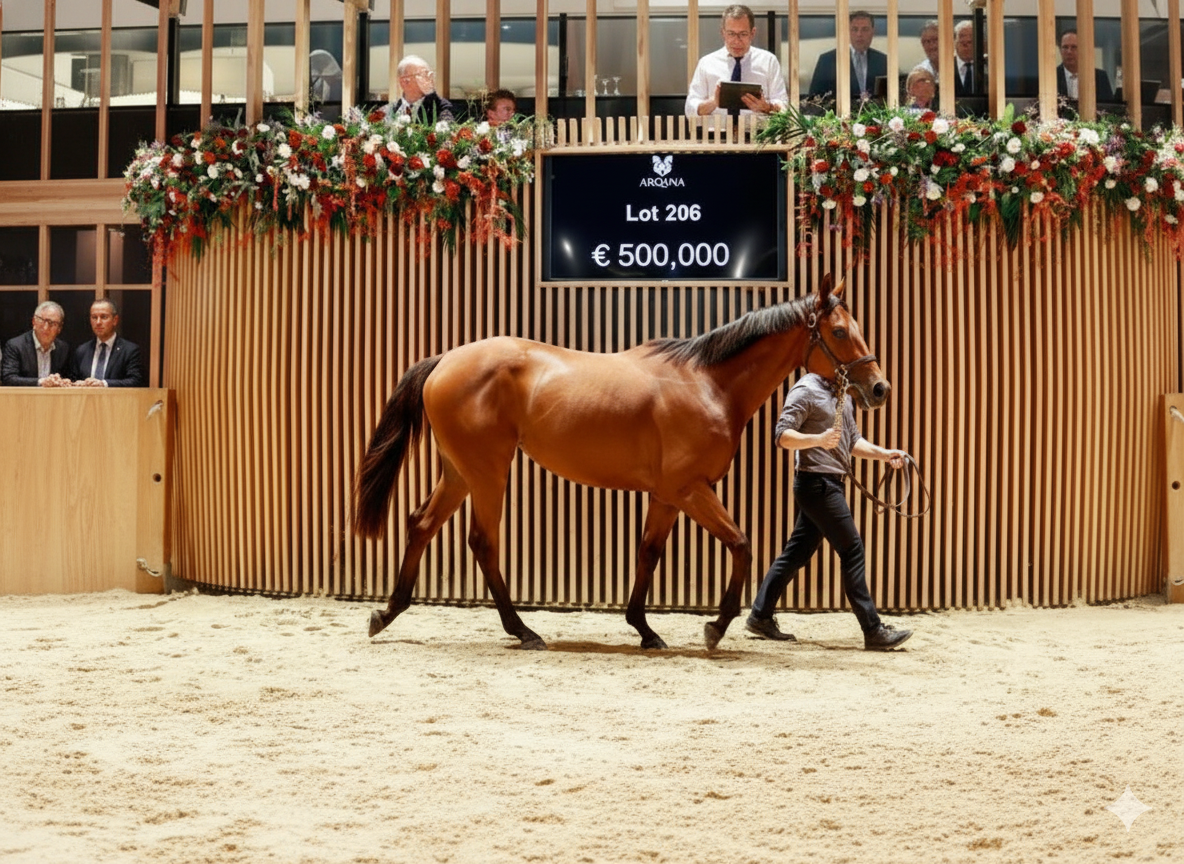 Rennpferd auf der Rennbahn